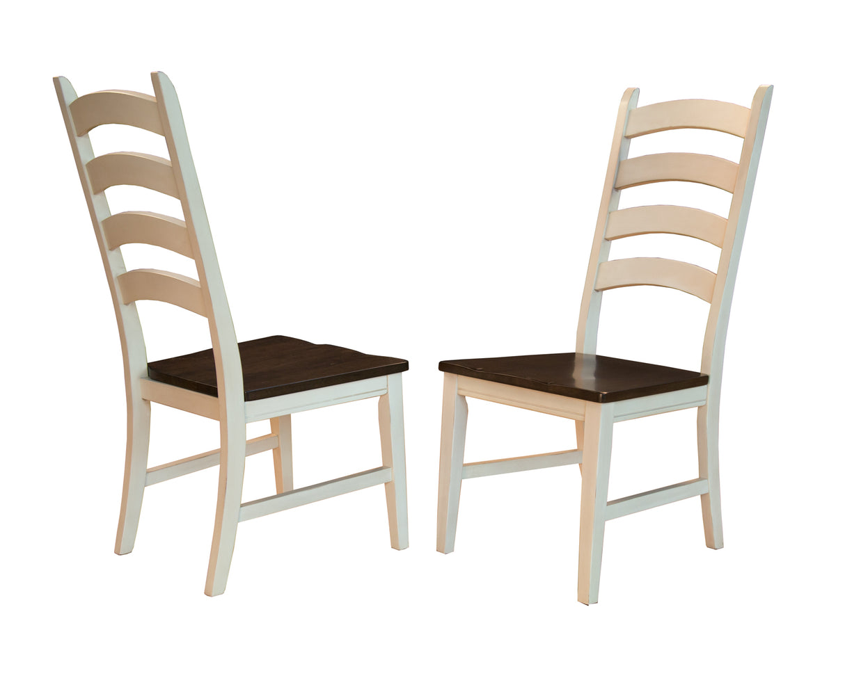 Toluca Dining Ladderback Side Chair With Wood Seat