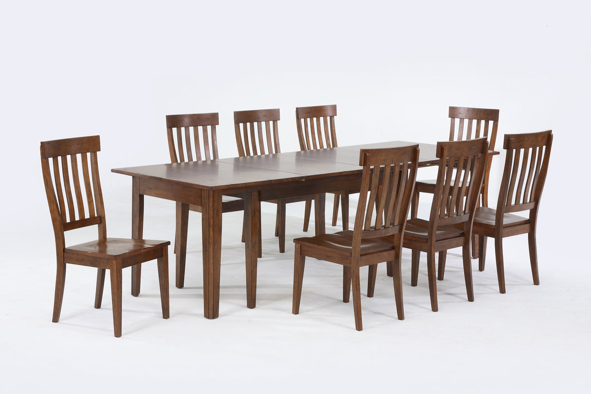 Toluca Dining Slatback Side Chair With Wood Seat