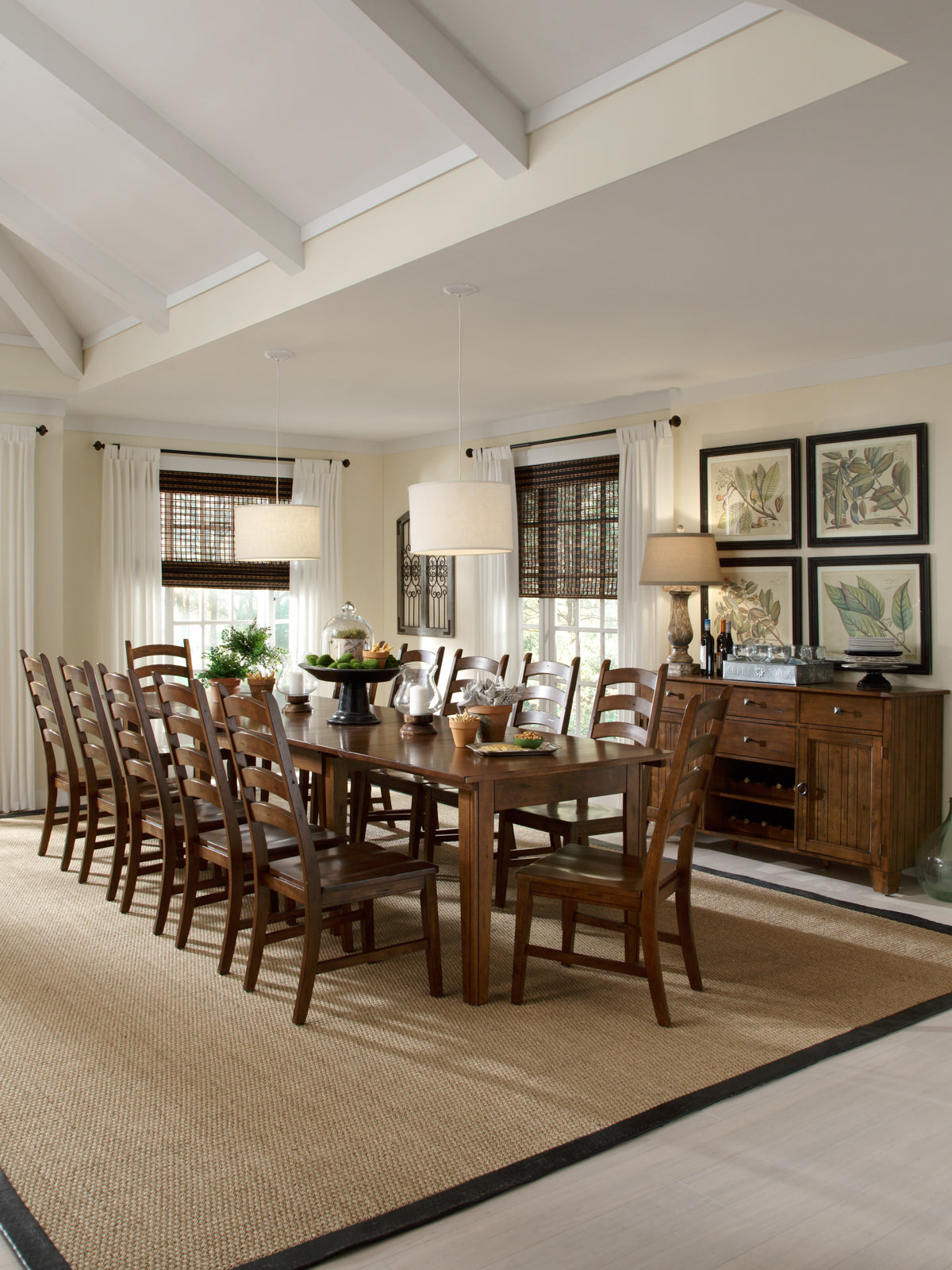 Toluca Dining Ladderback Side Chair With Wood Seat