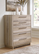 Hasbrick - Tan - Five Drawer Wide Chest