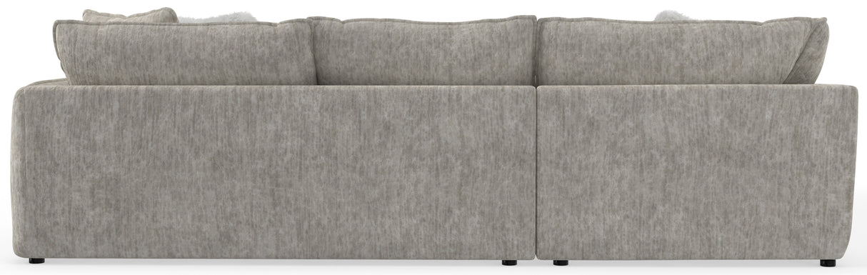 Bucktown - 3 Piece Sectional With Extra Thick Cuddler Seat Cushions And Cocktail Ottoman - Parchment