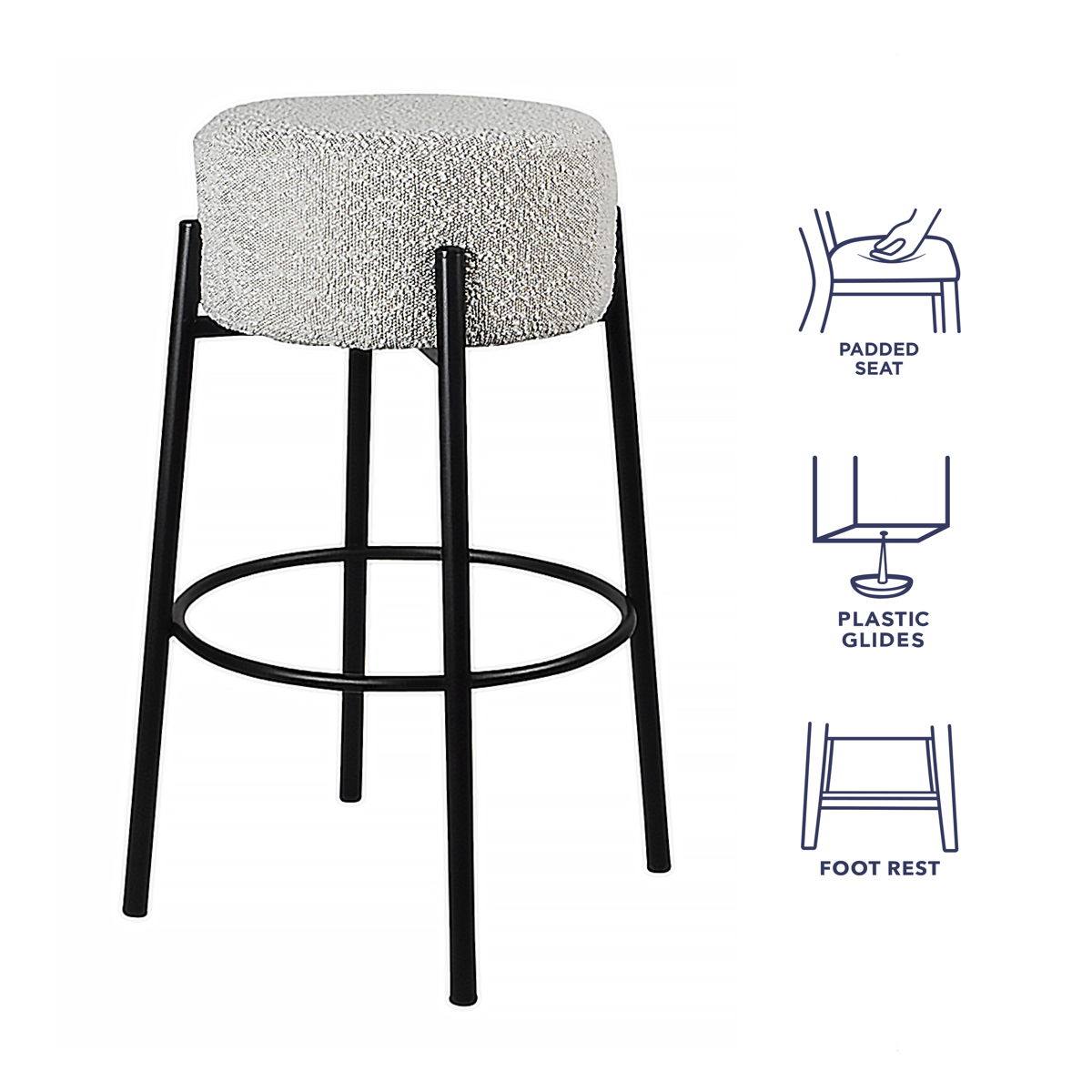 Cole - Counter Stool - Black / White