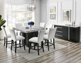 Camila - White Marble Top Server - Black