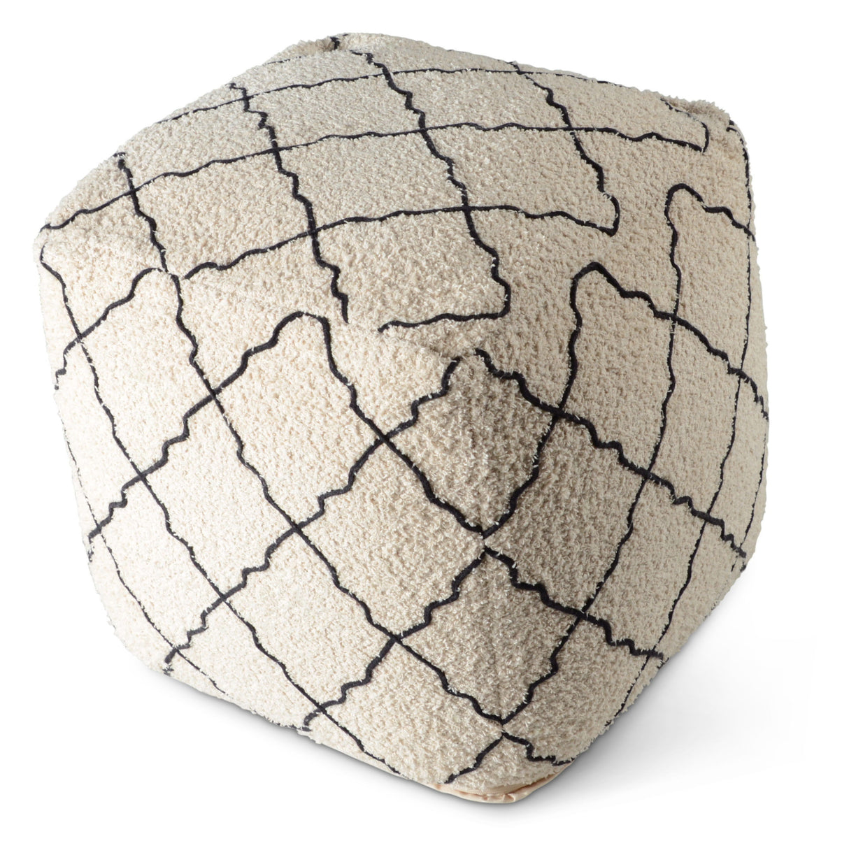 Lattice - Square Pouf - Beige