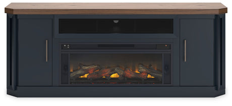 Landocken - Two-tone - 83" TV Stand With Electric Fireplace