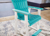 Eisely - Turquoise / White - Barstool (Set of 2)