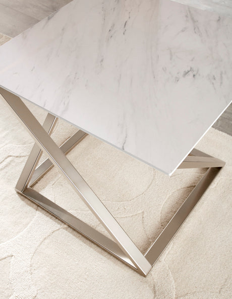 Zurich - Faux White Marble Top Coffee Table - White