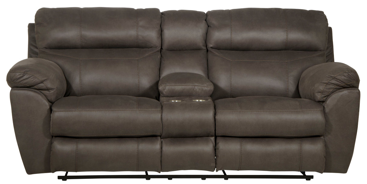 Atlas - Recliner Console Loveseat With Storage - Charcoal