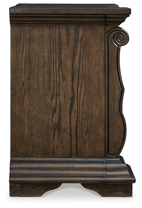 Maylee - Dark Brown - Three Drawer Night Stand