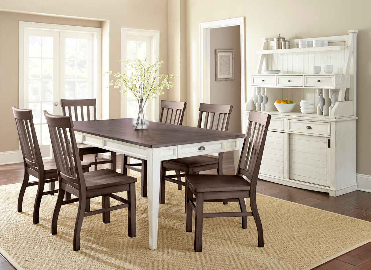 Cayla - Table - Dark Oak & White