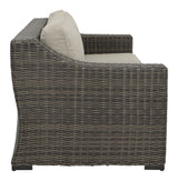 Jones - Outdoor Resin Wicker Sofa - Brown