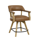 Rylie - Swivel Vegan Leather Counter Chair - Camel