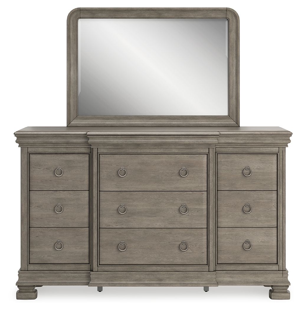 Lexorne - Gray - Dresser And Mirror