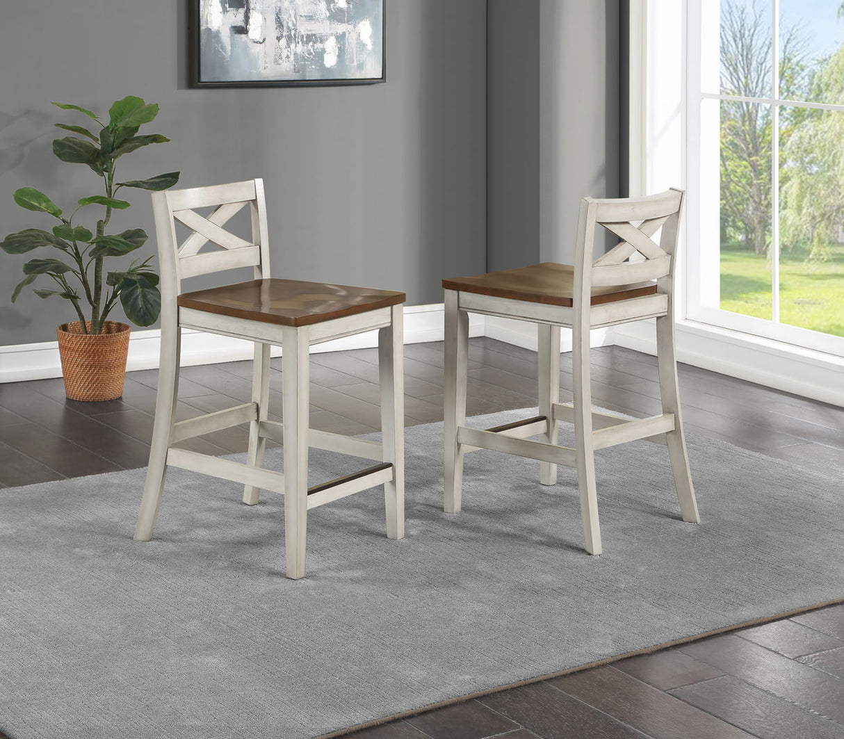 Lindale - 5 Piece Counter Dining Set - White