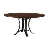 Crafted Cherry - Round Dining Table With Metal Pedestal