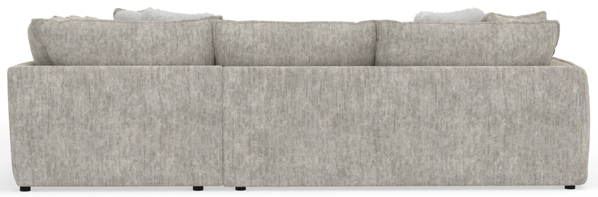 Bucktown - 3 Piece Sectional With Extra Thick Cuddler Seat Cushions And Cocktail Ottoman - Parchment