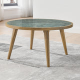 Novato - 3 Piece Sintered Stone Table Set (Cocktail Table & 2 End Tables) - Green / Light Brown