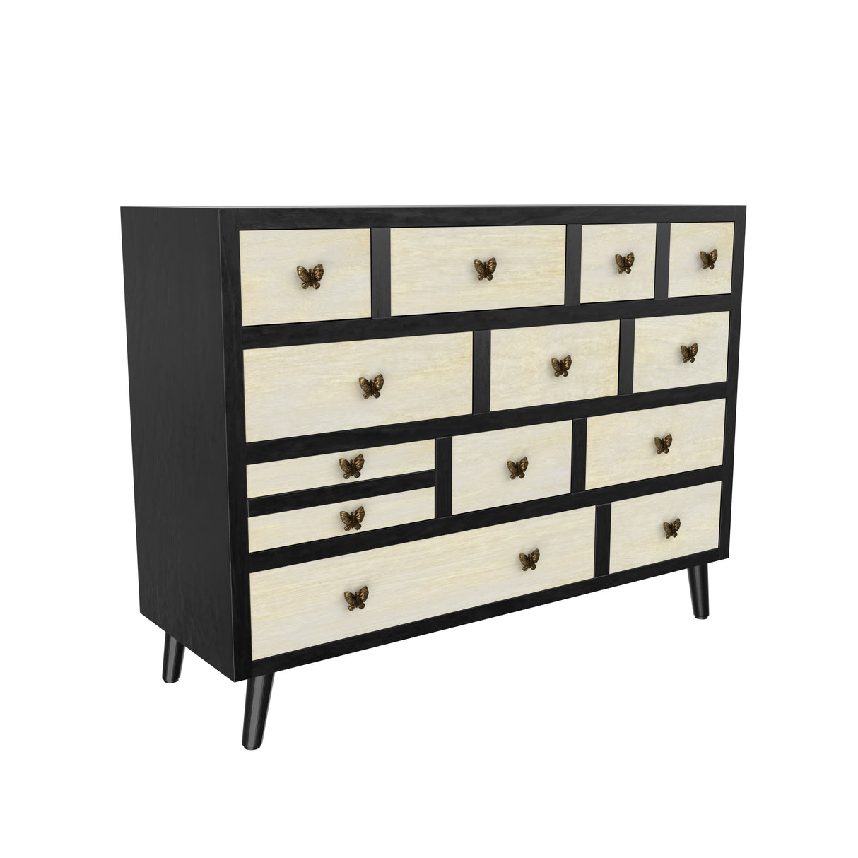 Papillon - 13 Drawers Sideboard - Black