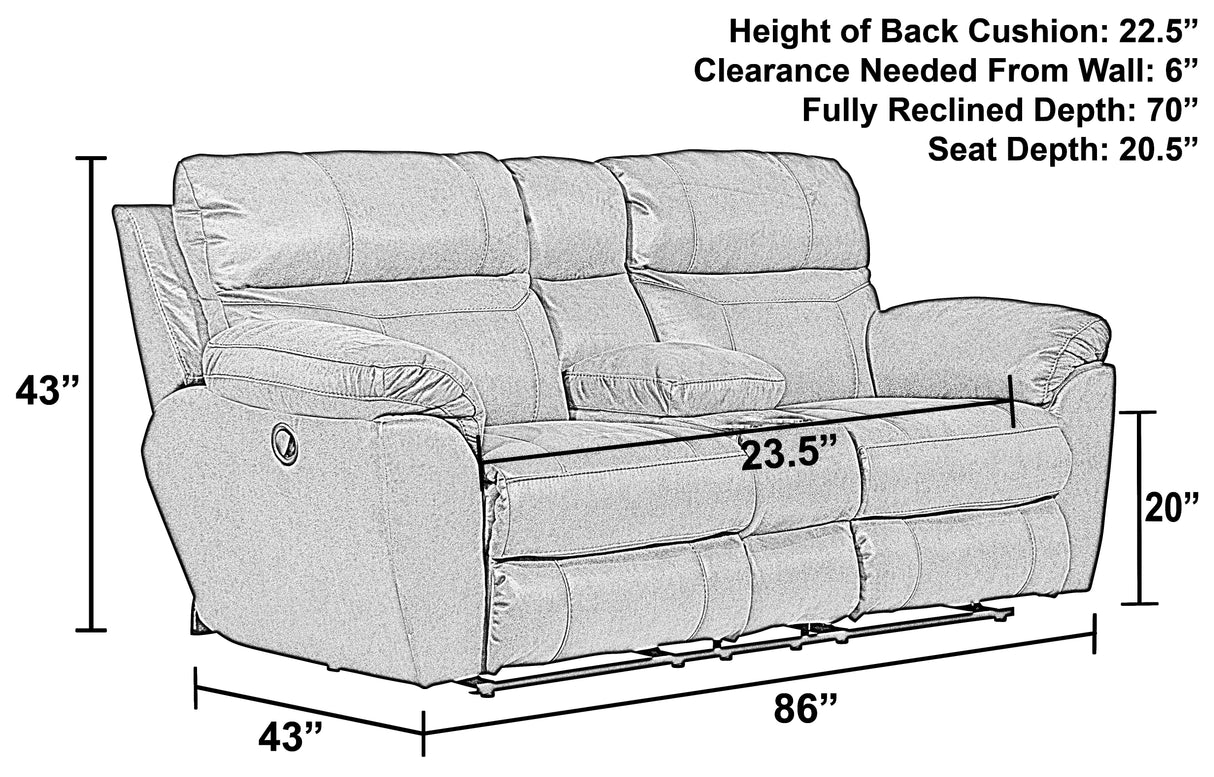 Atlas - Recliner Console Loveseat With Storage - Charcoal