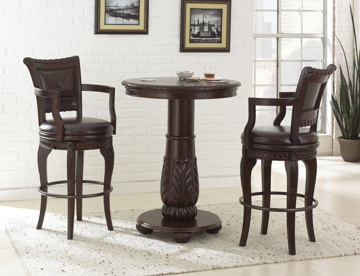 Antoinette - PU Swivel Bar Chair (Set of 2) - Dark Brown