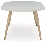 Seton Creek - White - Oval Dining Table With Umb Opt