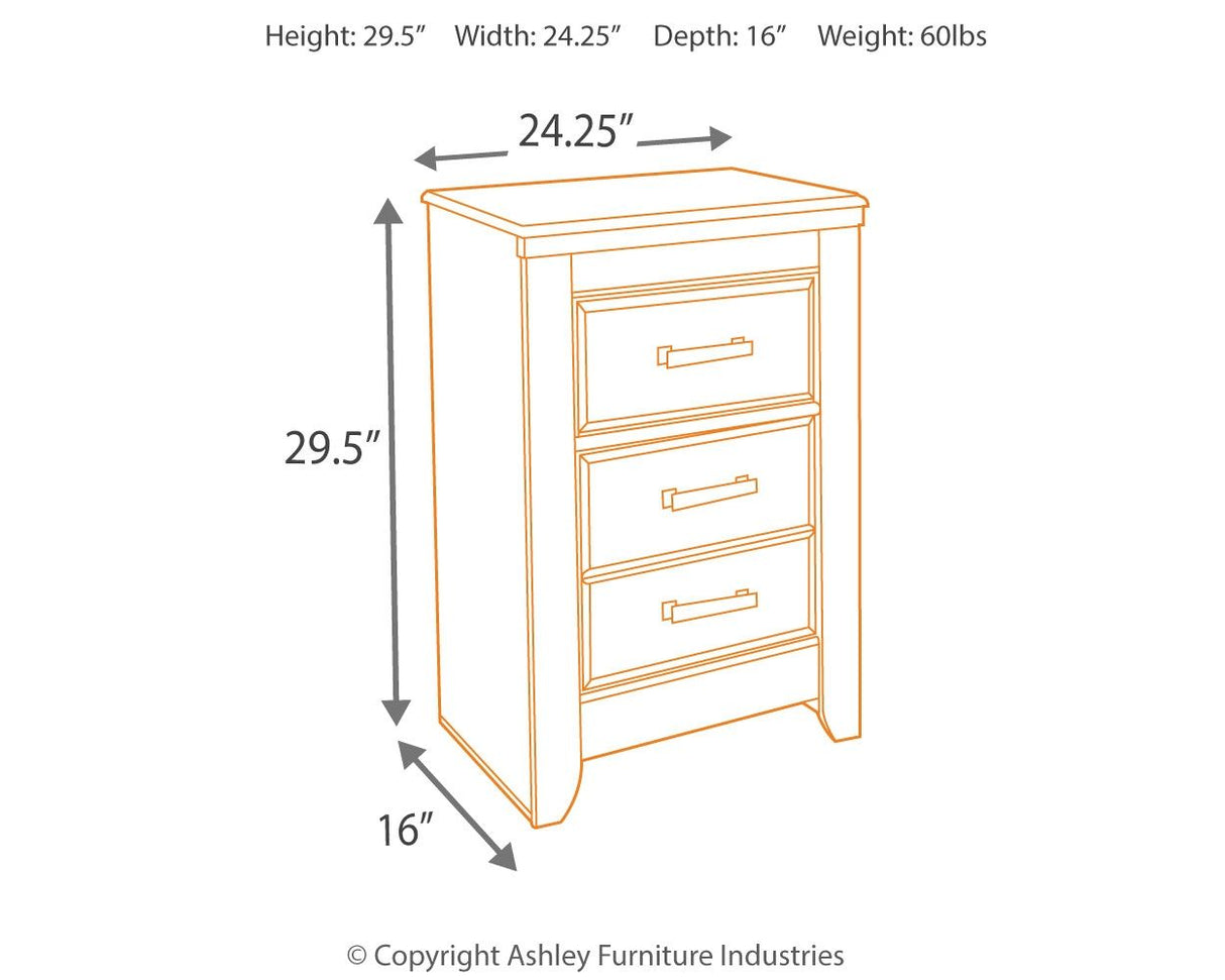 Juararo - Dark Brown - Two Drawer Night Stand