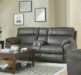 Atlas - Recliner Console Loveseat With Storage - Charcoal