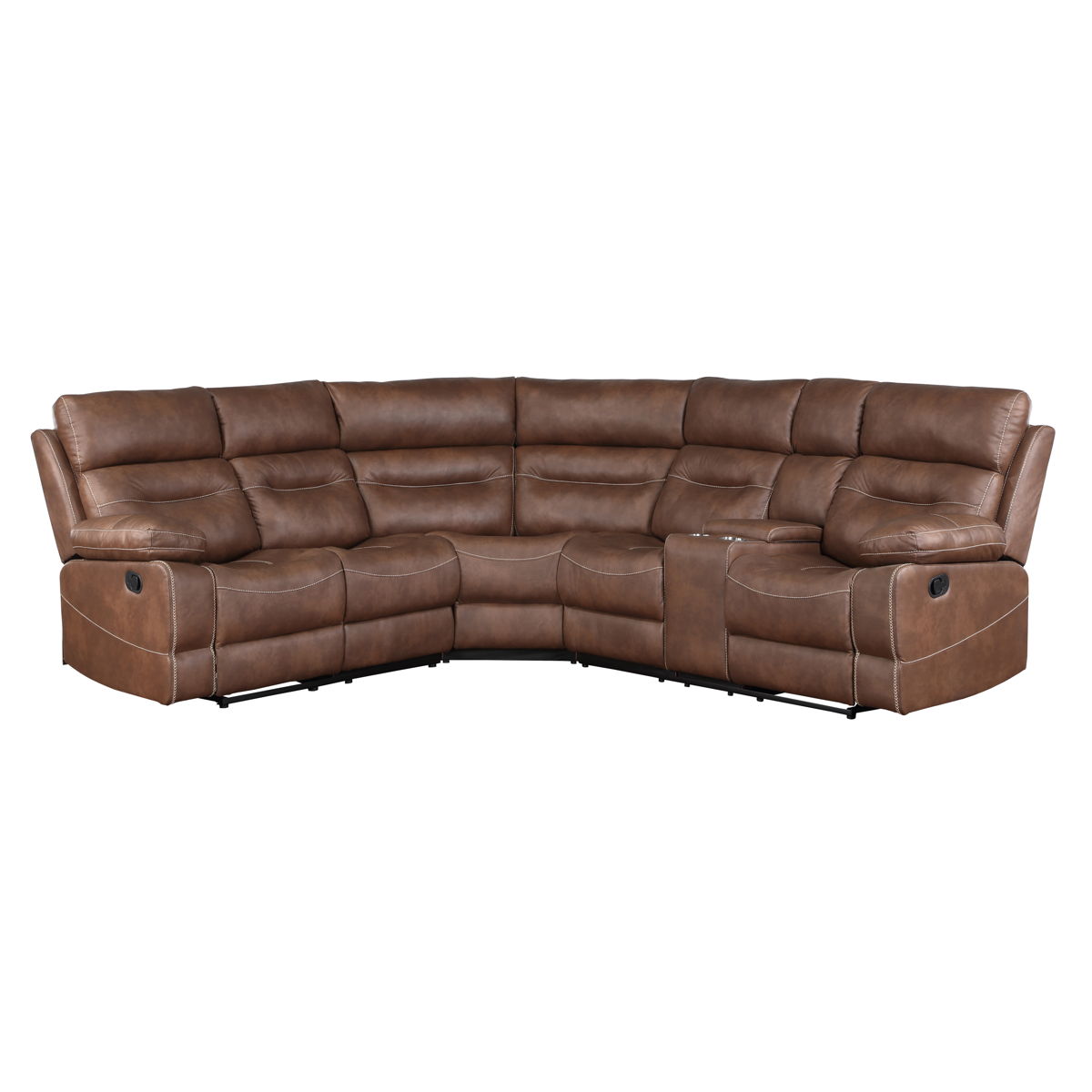 Rudger - 3 Piece Sectional (LAF, RAF, Wedge) - Brown