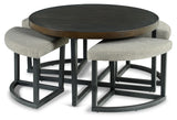 Yukon - Coffee Table With Stools - Brown