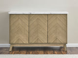 Vida - White Marble Top Server - Dark Brown