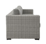 Blakley - Outdoor Sofa With Half Round Wicker - Gray