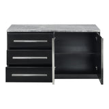 Camila - Gray Marble Top Server - Dark Gray