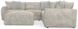 Bucktown - 3 Piece Sectional With Extra Thick Cuddler Seat Cushions And Cocktail Ottoman - Parchment