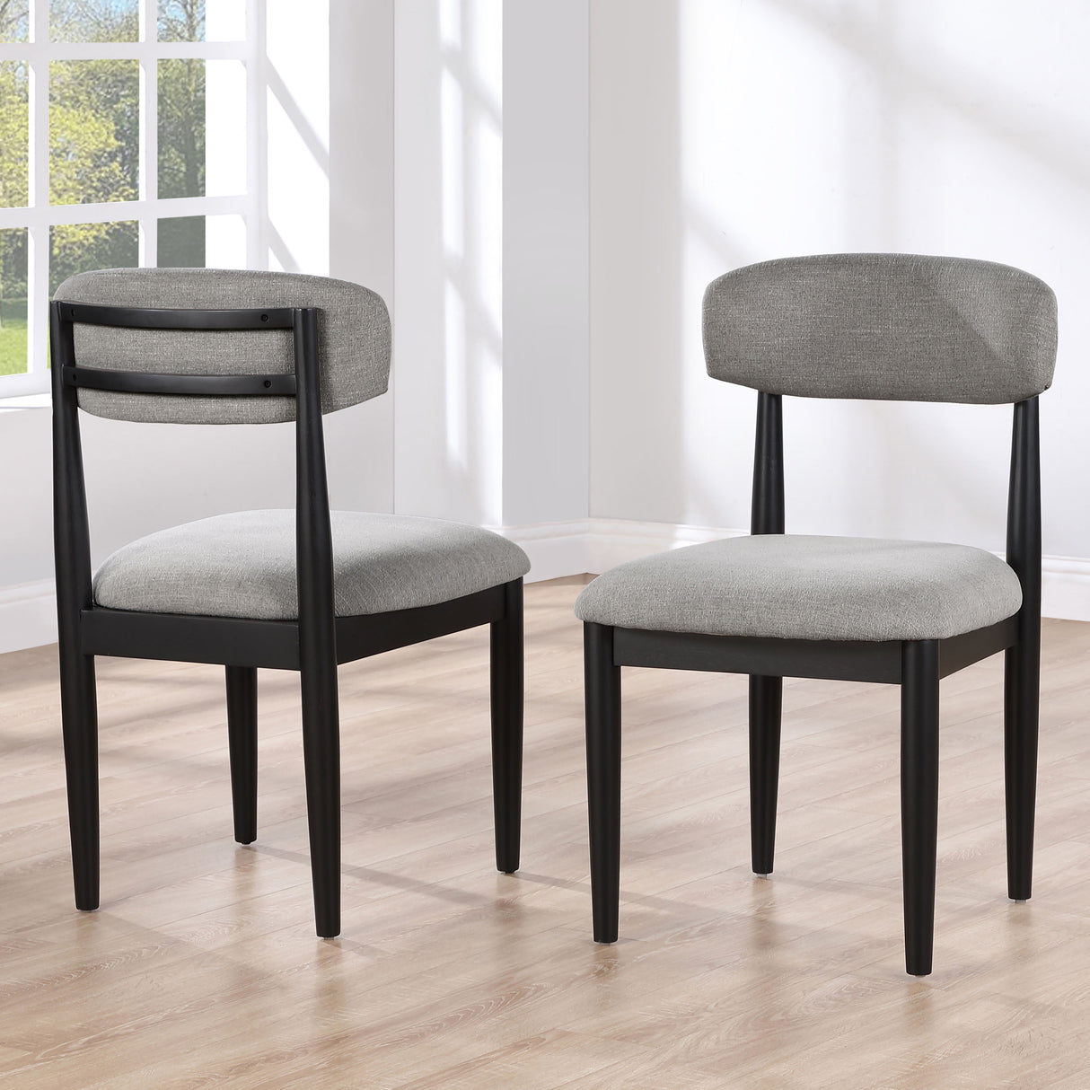 Magnolia - Upholstered Side Chair (Set of 2) - Black / Gray