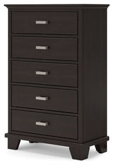 Covetown - Dark Brown - Five Drawer Chest