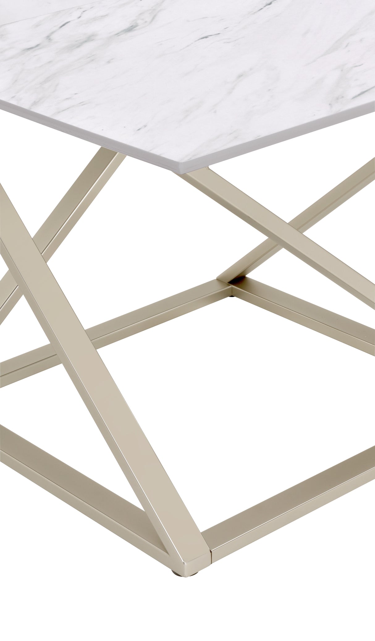 Zurich - End Table With Faux White Marble Top - White