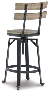 Lesterton - Light Brown / Black - Swivel Barstool (Set of 2)