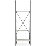 Bayflynn - White / Black - Bookcase - 4 Open Shelves