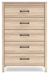 Battelle - Tan - Five Drawer Chest