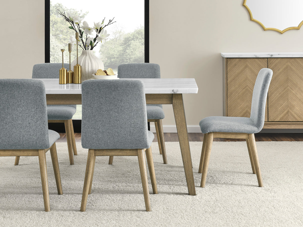 Vida - White Marble Top Server - Dark Brown