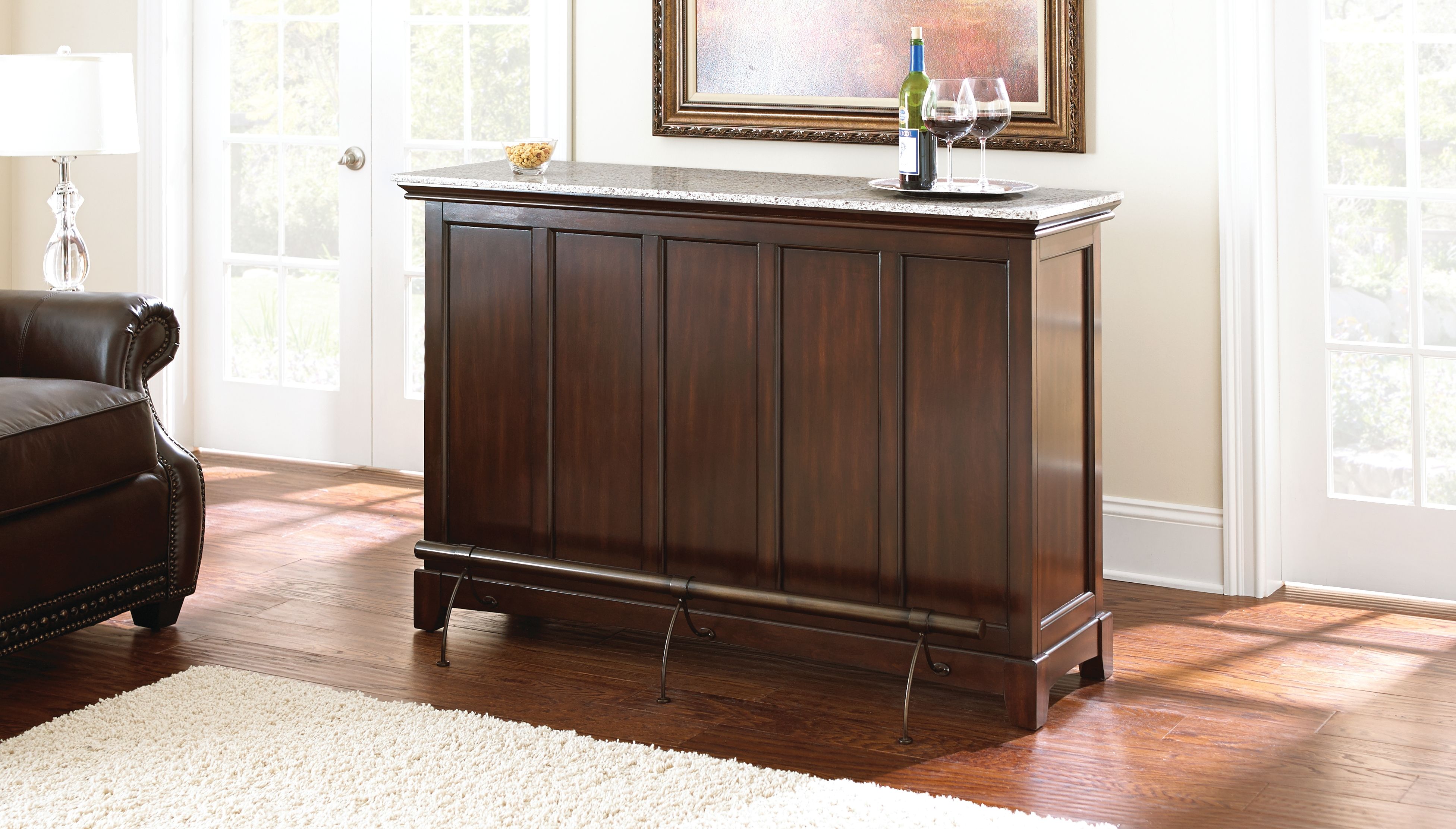 Steve Silver Newbury NW660B Bar Unit With Stone Top | Knight Furniture & Mattress | Bar - Bars