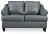 Genoa - Steel - Loveseat - Leather Match