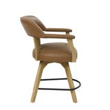 Rylie - Swivel Vegan Leather Counter Chair - Camel