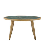 Novato - Cocktail Table With Sintered Stone Inlay Top - Green / Light Brown