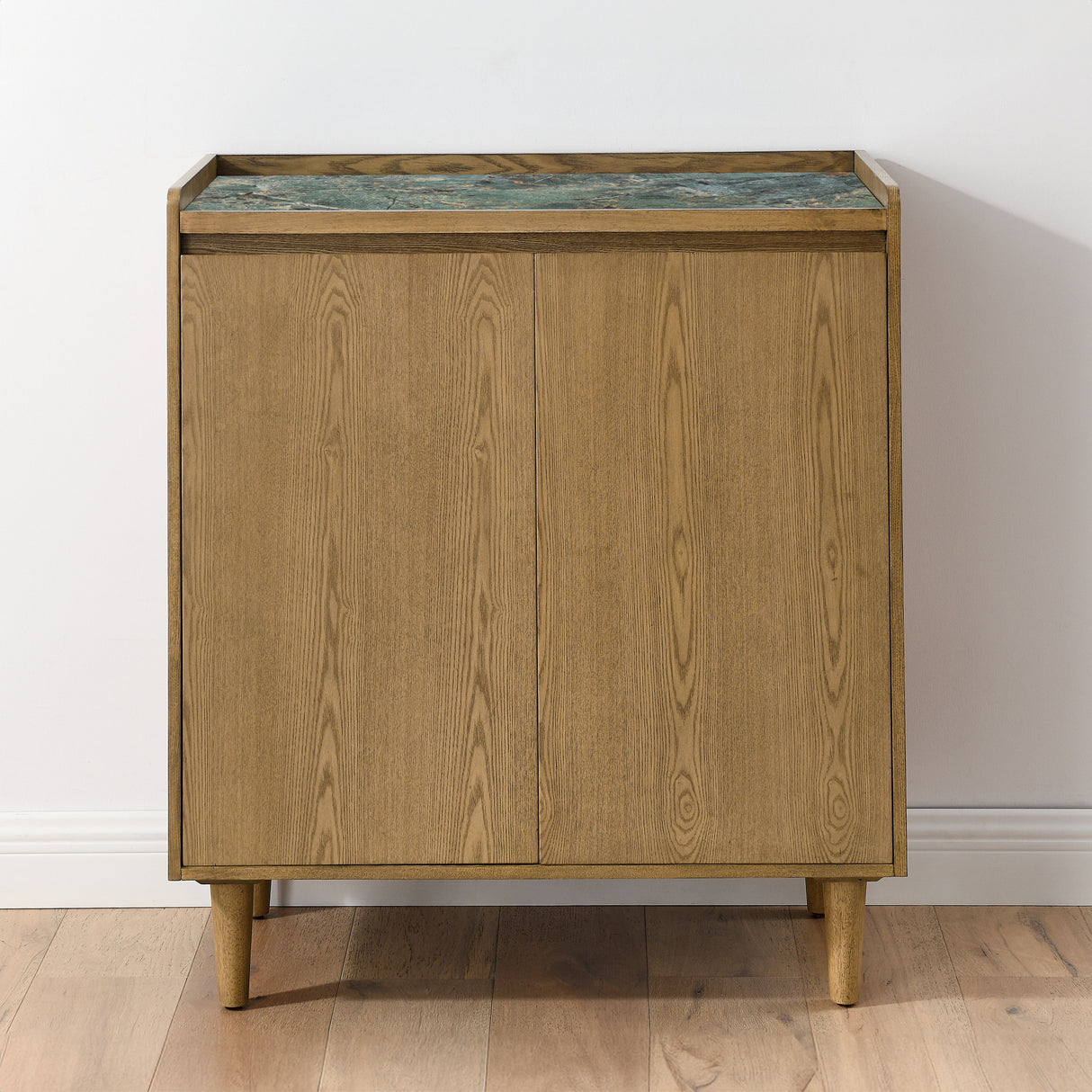 Novato - Bar Cabinet With Sintered Stone Inlay Top - Light Brown