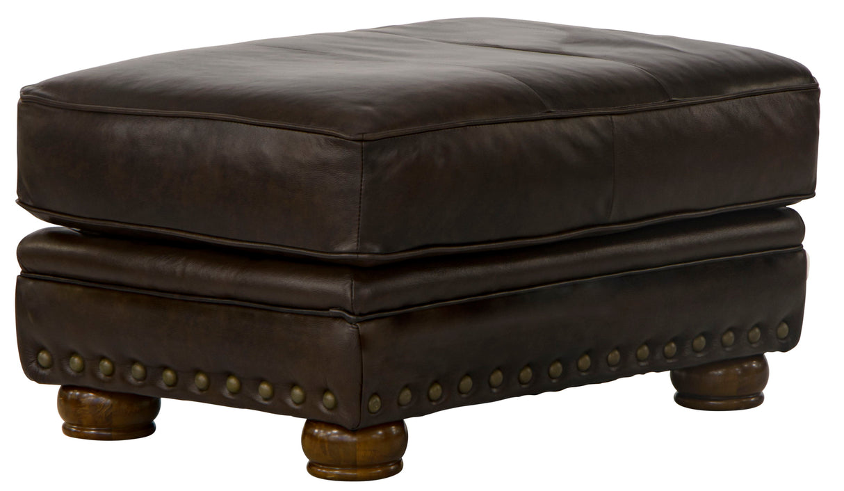 Roberto - Ottoman - Cocoa - Leather