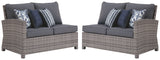 Salem Beach - Dark Gray - 5 Pc. - Sectional Lounge Set