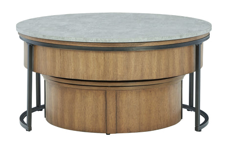 Fridley - Nesting Cocktail Tables (Set of 2) - Gray / Brown / Black