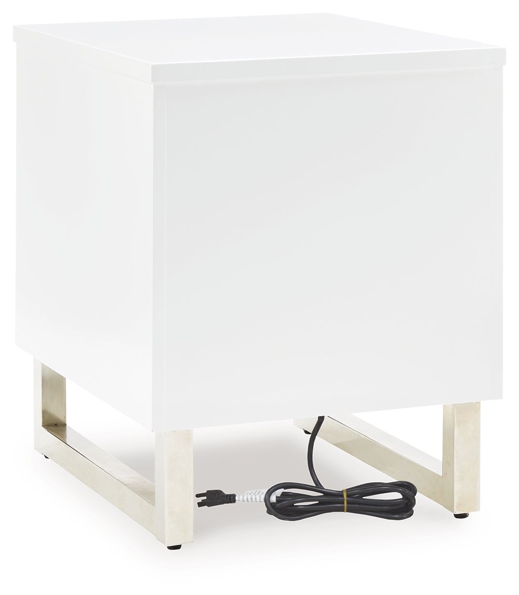 Gardoni - White / Black - Chair Side End Table