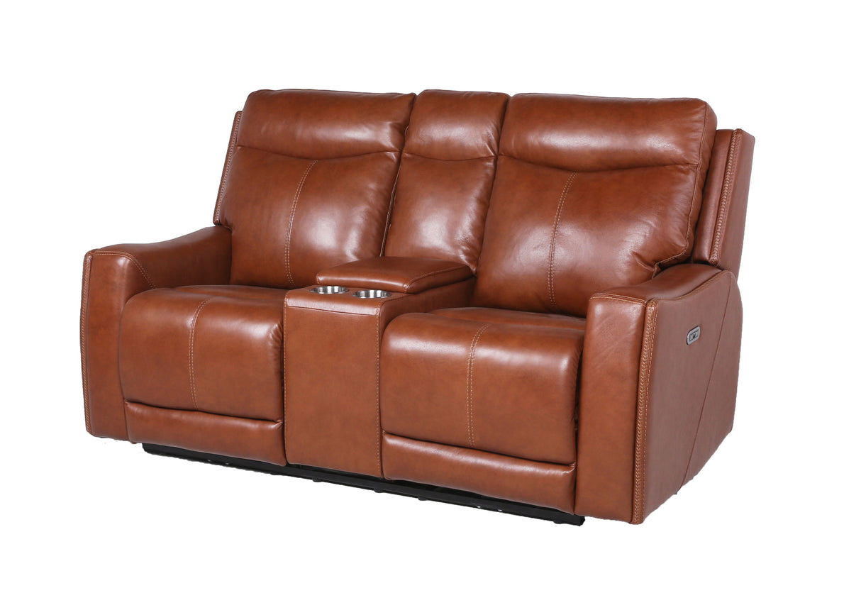 Natalia - Recliner Console Loveseat - Dark Brown